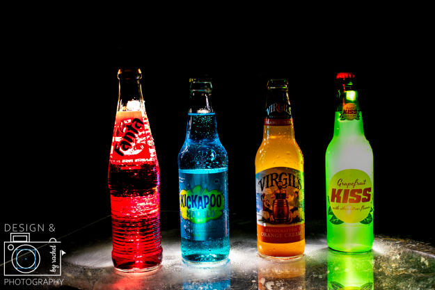 Design and Photography by Rachel Still Life Light Painting photography soda bottles
