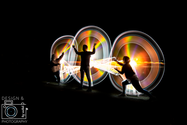 Design and Photography by Rachel - Idaho nighttime light painting light tubes portrait