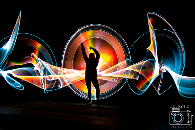 Design and Photography by Rachel - Idaho nighttime light painting light tubes silhouette