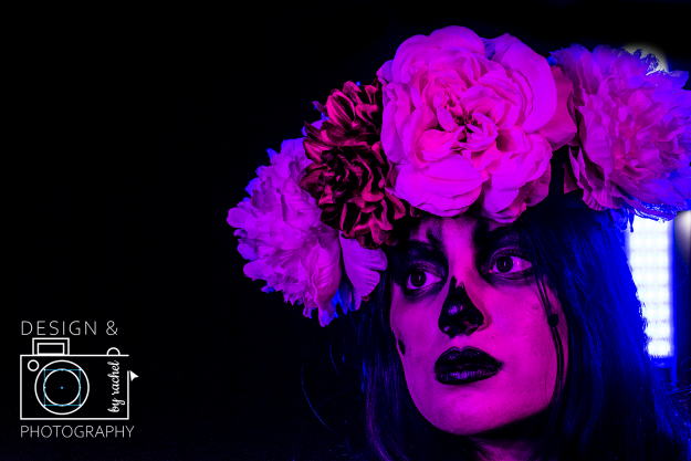Design & Photography by Rachel powerful women studio photography Dia De Los Muertos skeleton makeup
